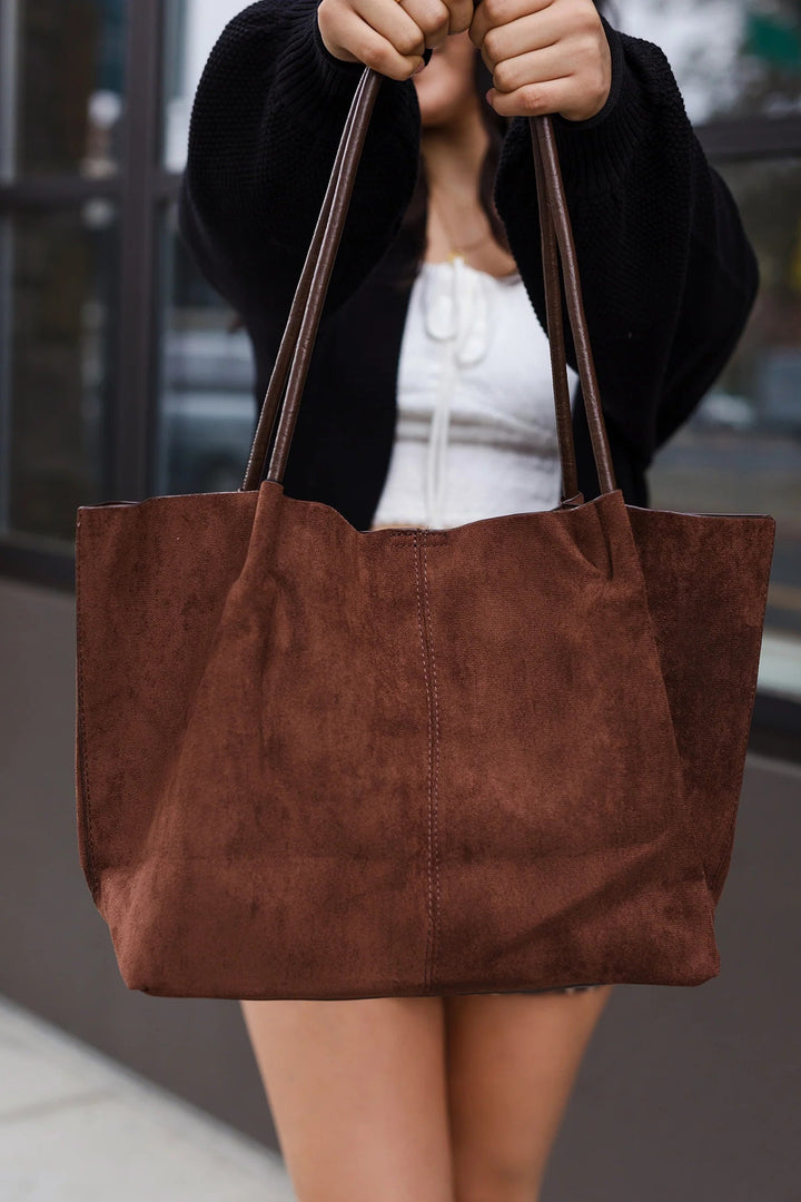 Women's Elegant Retro-Style Handbag – With Suede Appearance and Practical Inner Pocket 7