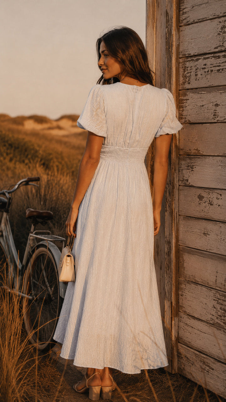 Womens_Elegant_Romantic_Evening_Dress_Midi_Length_and_V_Neck_2