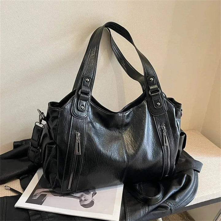 Women's Elegant Shoulder Bag – Slim Design with Striking Color Panel 1