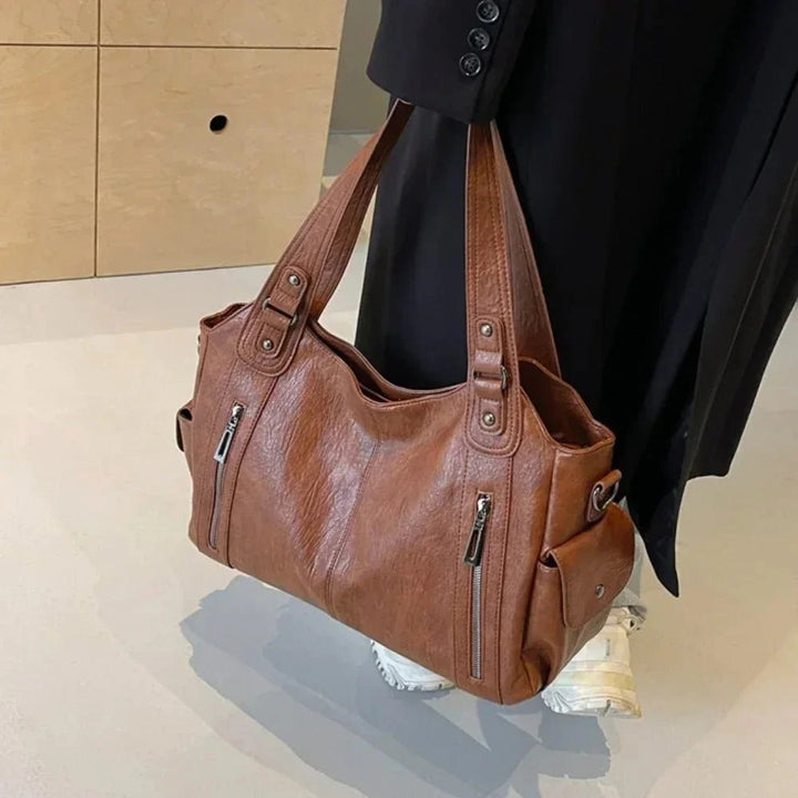 Women's Elegant Shoulder Bag – Slim Design with Striking Color Panel 7