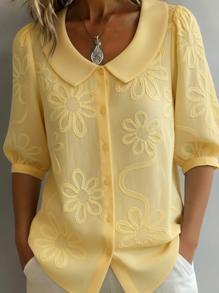Womens_Embroidered_Daisy_Blouse_Buttoned_Pointed_Collar_1