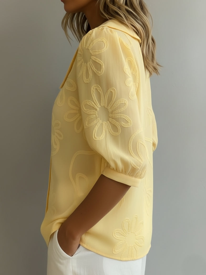 Womens_Embroidered_Daisy_Blouse_Buttoned_Pointed_Collar_2