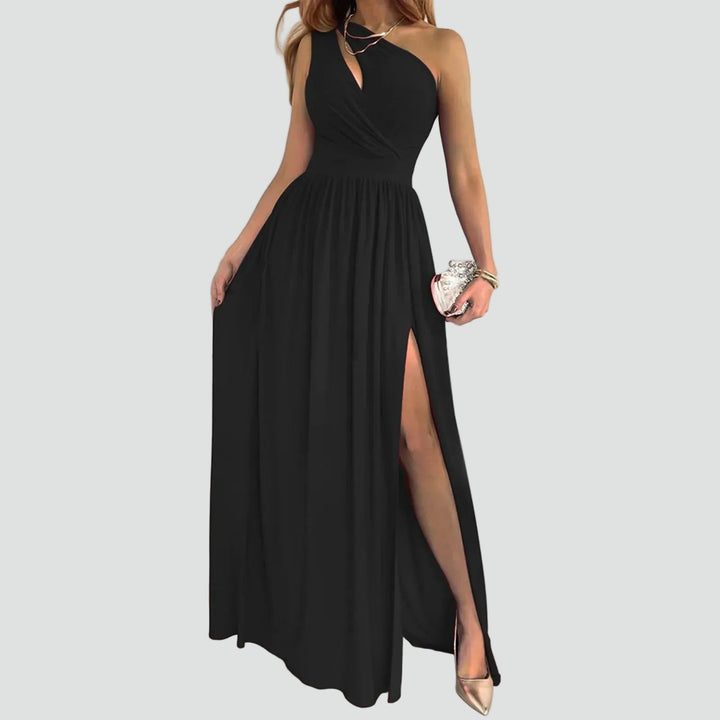 Womens_Evening_Maxi_Dress_One_Shoulder_Design_and_with_Leg_Slit_3