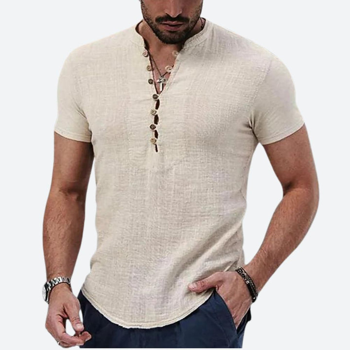 Womens_Everyday_Tshirt_Cotton_and_short_sleeves_with_button_front_1
