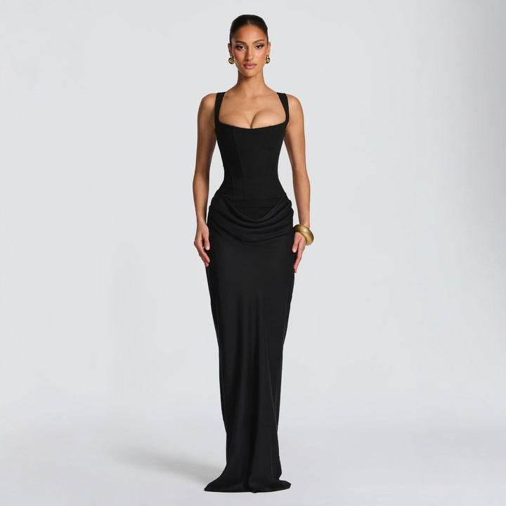 Womens_Figure_Shaping_Maxi_Dress_Refined_Front_Draping_8