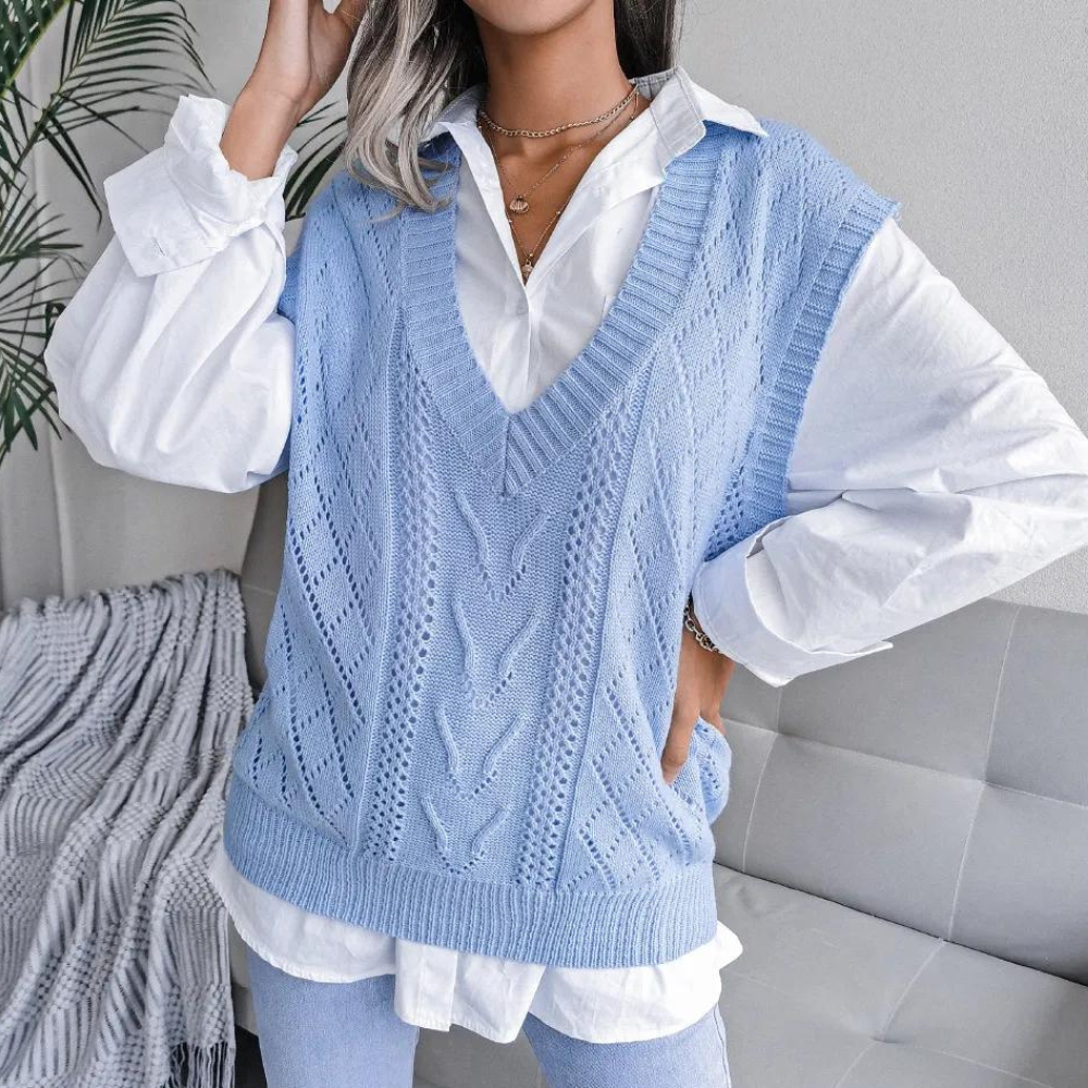 Womens_Fine_Knit_Vest_V_Neck_and_Sweater_Texture_1