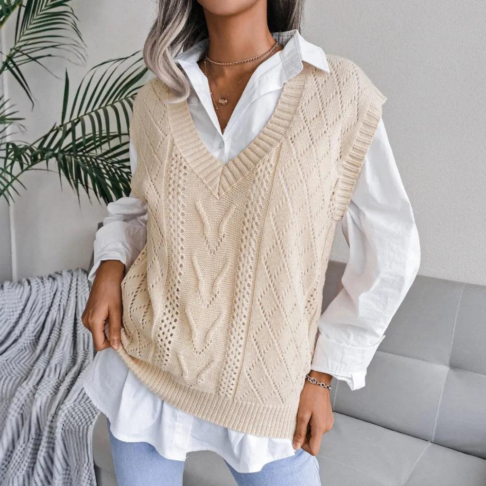 Womens_Fine_Knit_Vest_V_Neck_and_Sweater_Texture_2