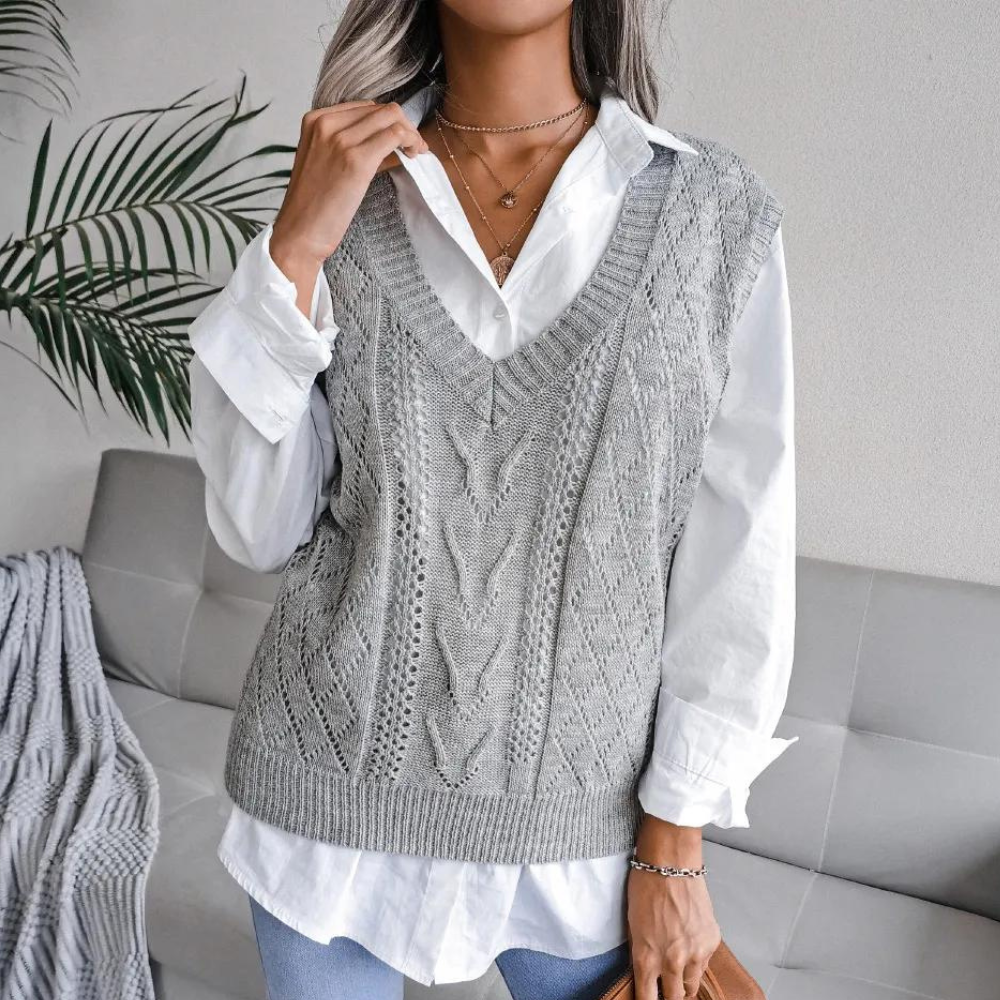 Womens_Fine_Knit_Vest_V_Neck_and_Sweater_Texture_3