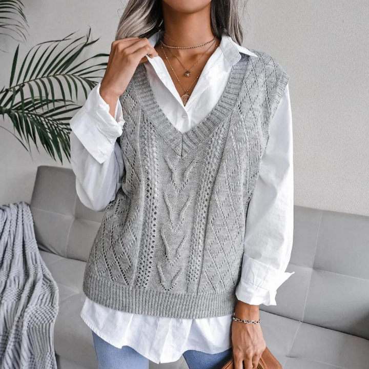 Womens_Fine_Knit_Vest_V_Neck_and_Sweater_Texture_3