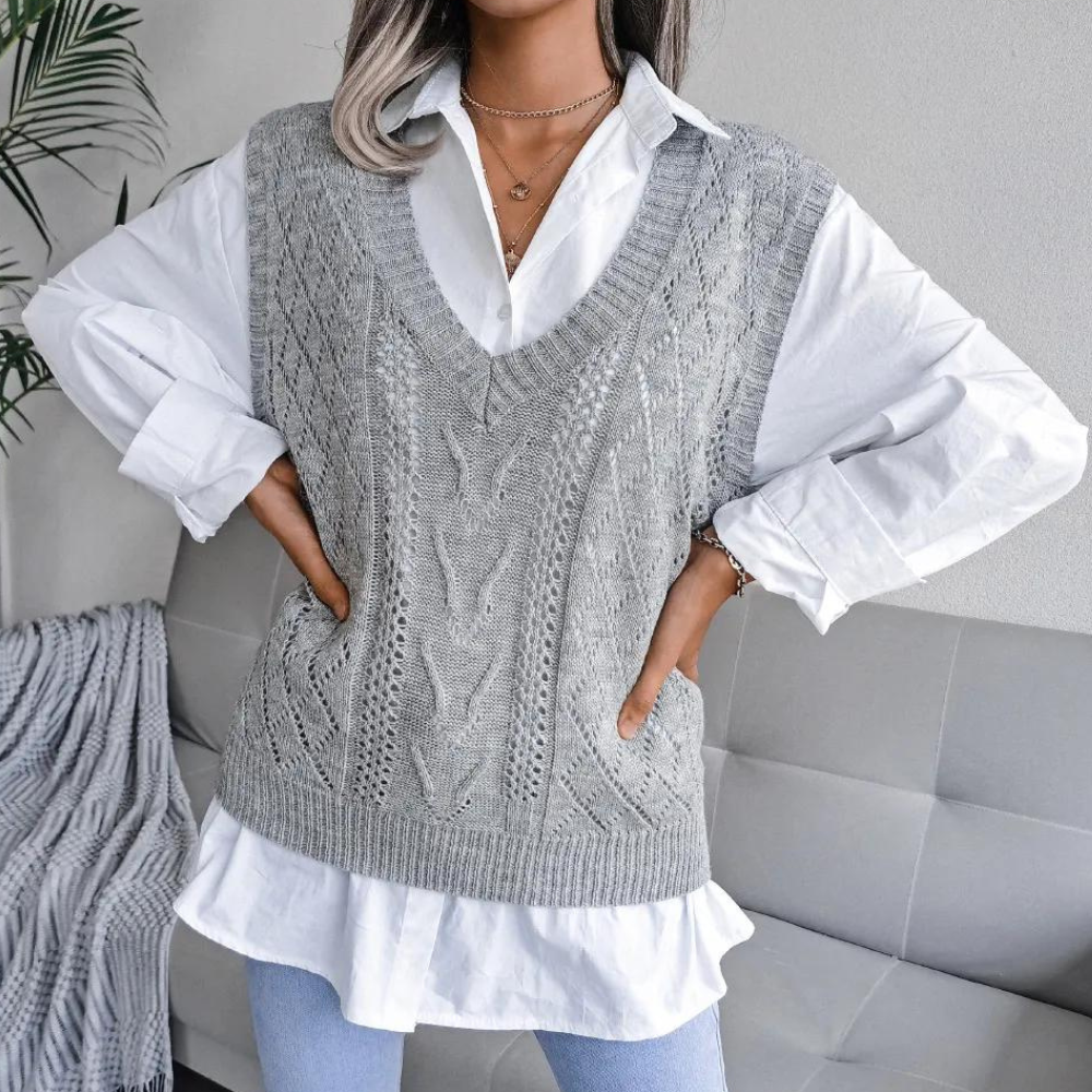 Womens_Fine_Knit_Vest_V_Neck_and_Sweater_Texture_4