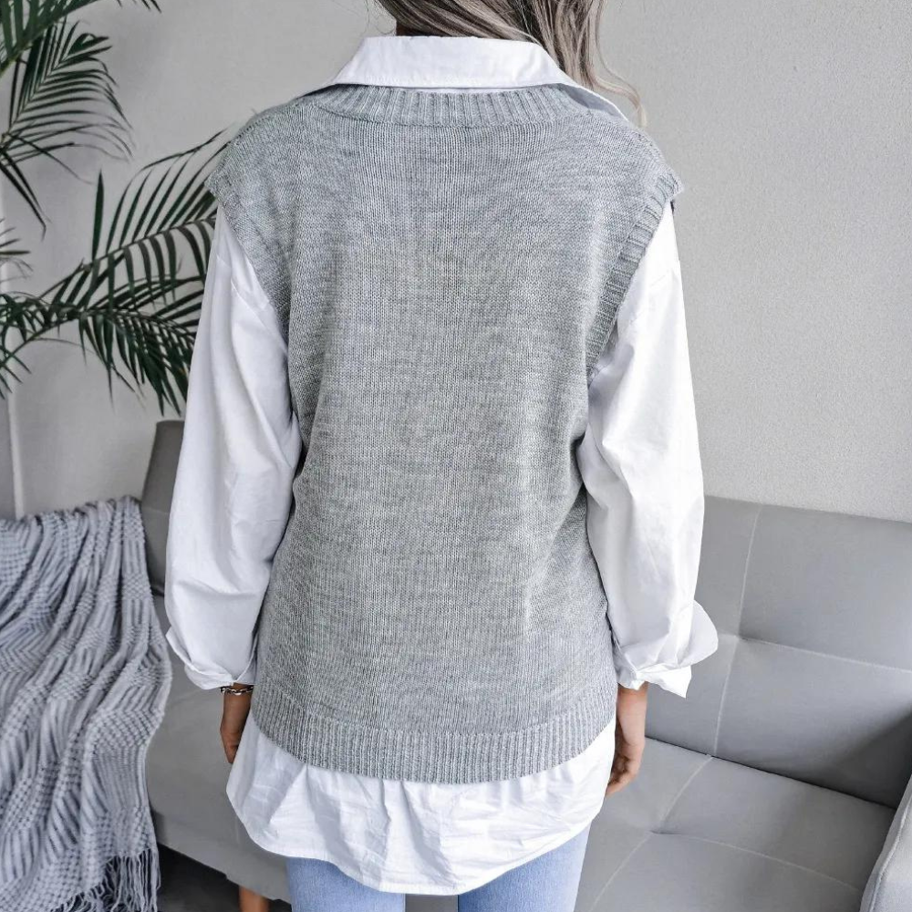 Womens_Fine_Knit_Vest_V_Neck_and_Sweater_Texture_5