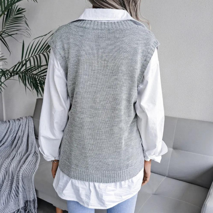Womens_Fine_Knit_Vest_V_Neck_and_Sweater_Texture_5