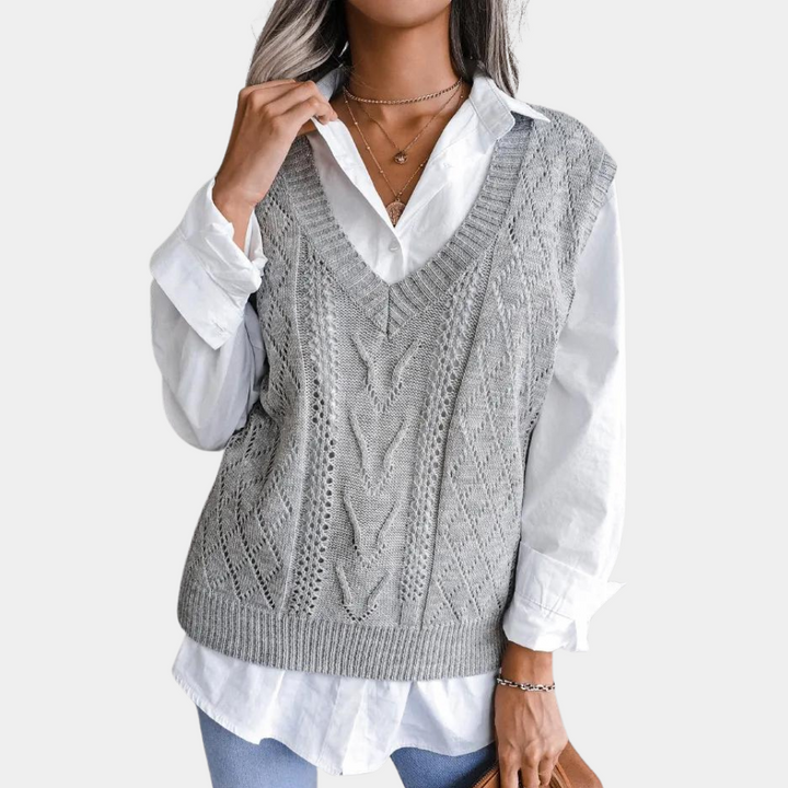 Womens_Fine_Knit_Vest_V_Neck_and_Sweater_Texture_6