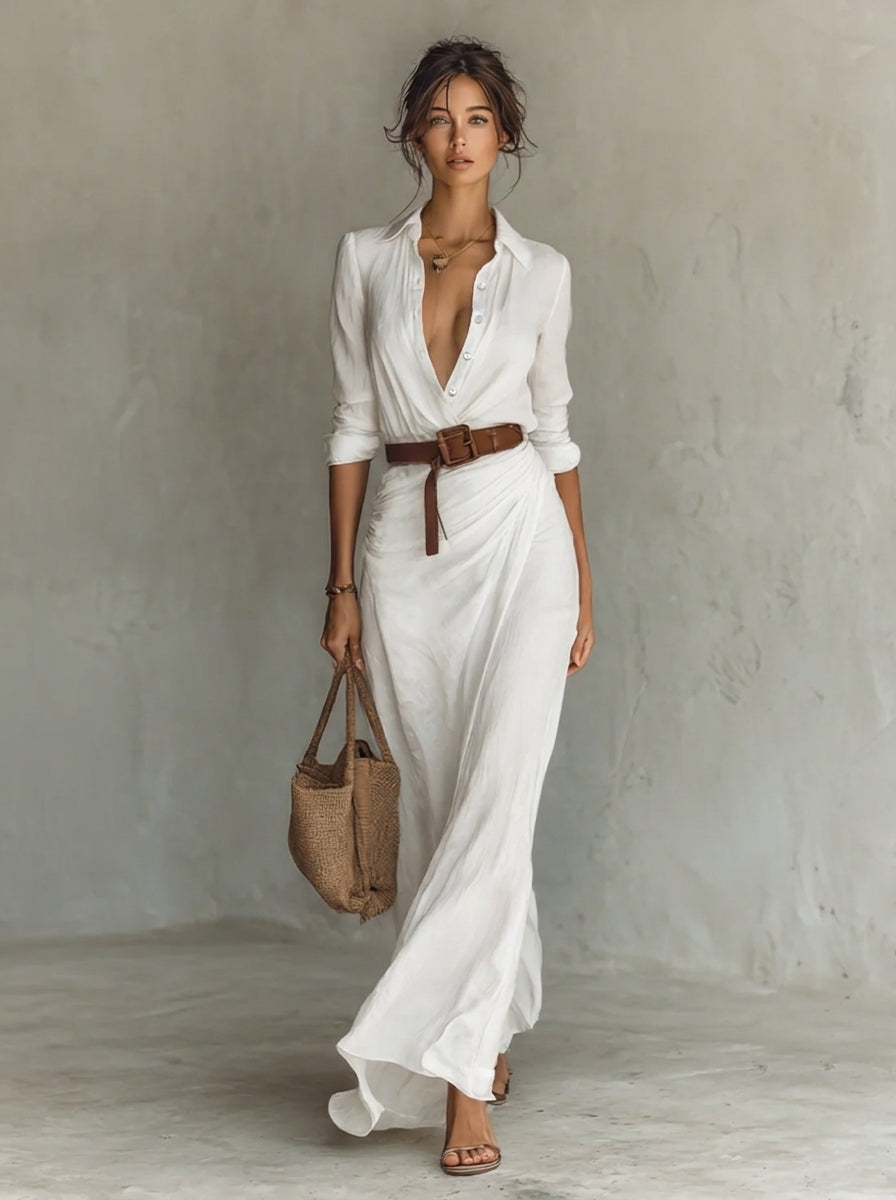 Womens_Flattering_Maxi_Dress_Lace_Collar_with_Soft_Drape_5