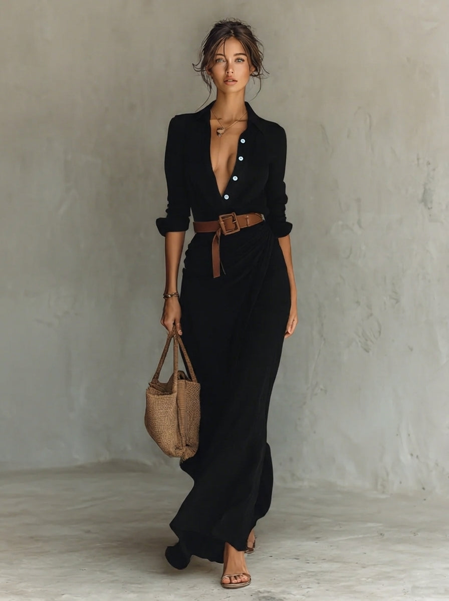 Womens_Flattering_Maxi_Dress_Lace_Collar_with_Soft_Drape_6