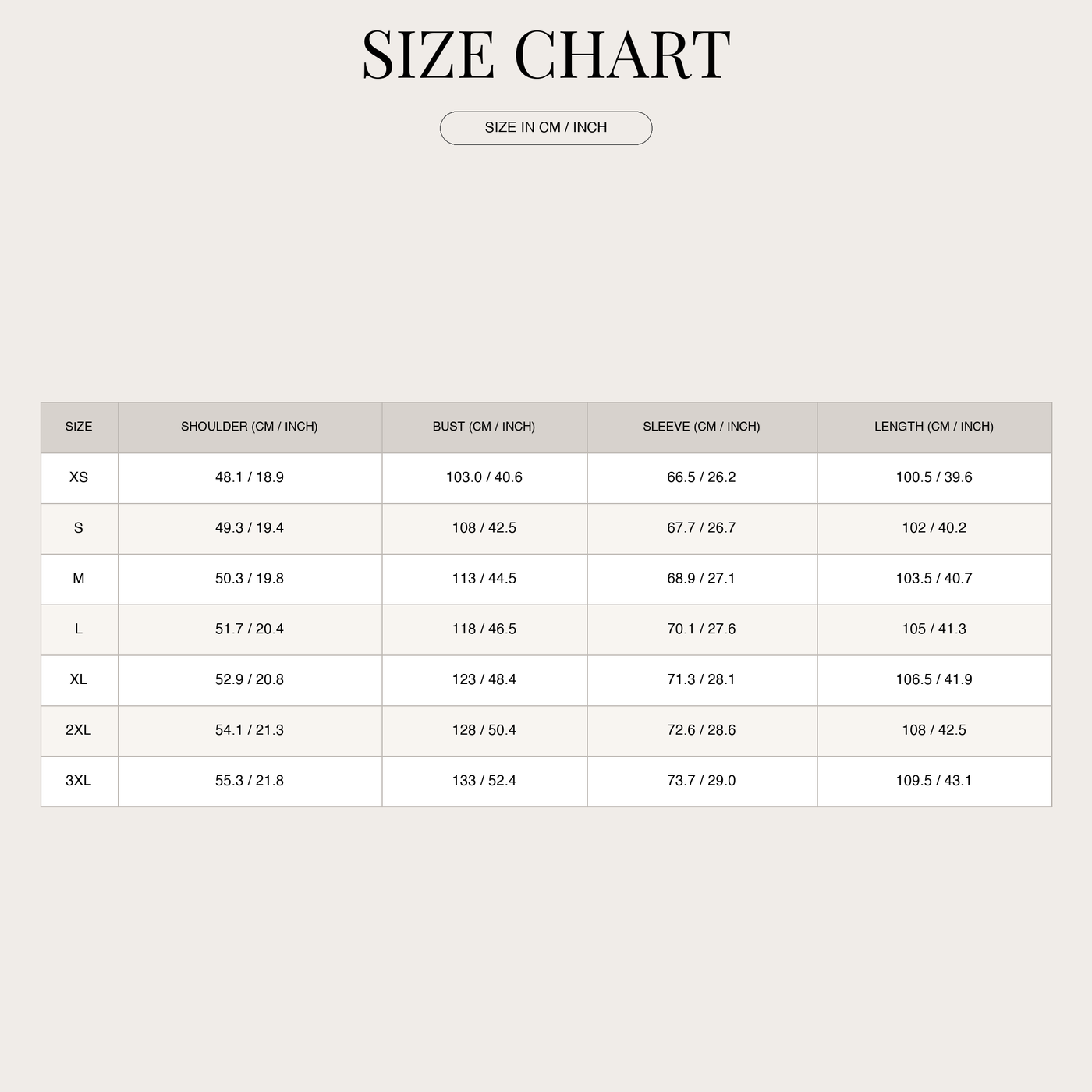Women's Fleece Bathrobe – Soft and Warm with Hood size chart