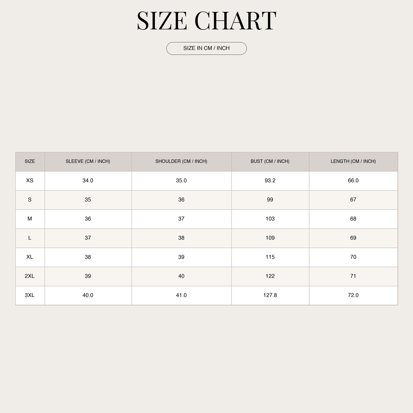 Women's Floral Blouse – 3/4 Puff Sleeves with Soft Drape size chart