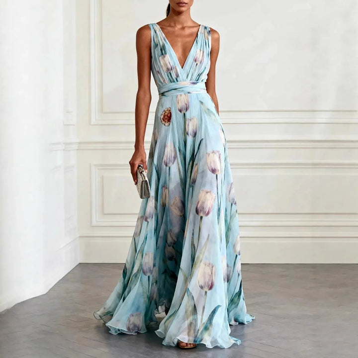 Womens_Floral_Chiffon_Maxi_Dress_With_Deep_V_Neck_1