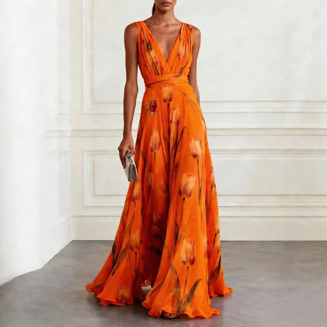 Womens_Floral_Chiffon_Maxi_Dress_With_Deep_V_Neck_5