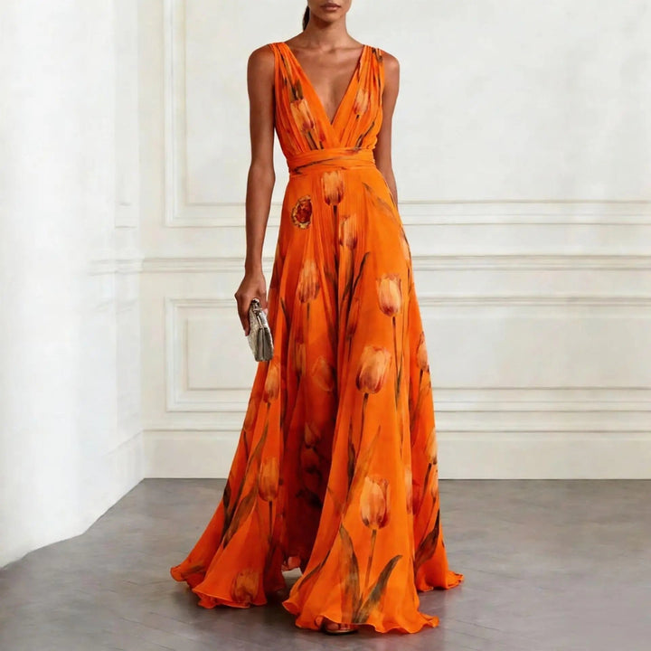 Womens_Floral_Chiffon_Maxi_Dress_With_Deep_V_Neck_5