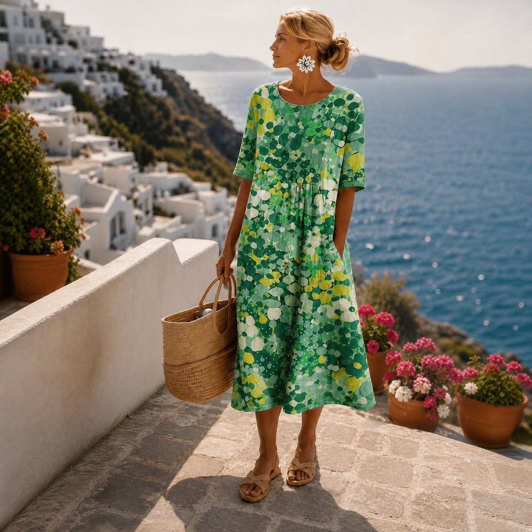 Womens_Floral_Midi_Summer_Dress_A_Line_with_Side_Pockets_2