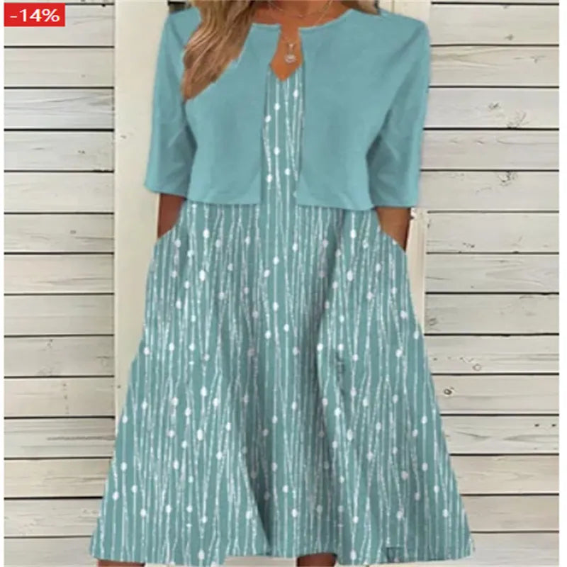 Womens_Floral_Midi_Two_Piece_Set_Top_and_Skirt_with_Pockets_4