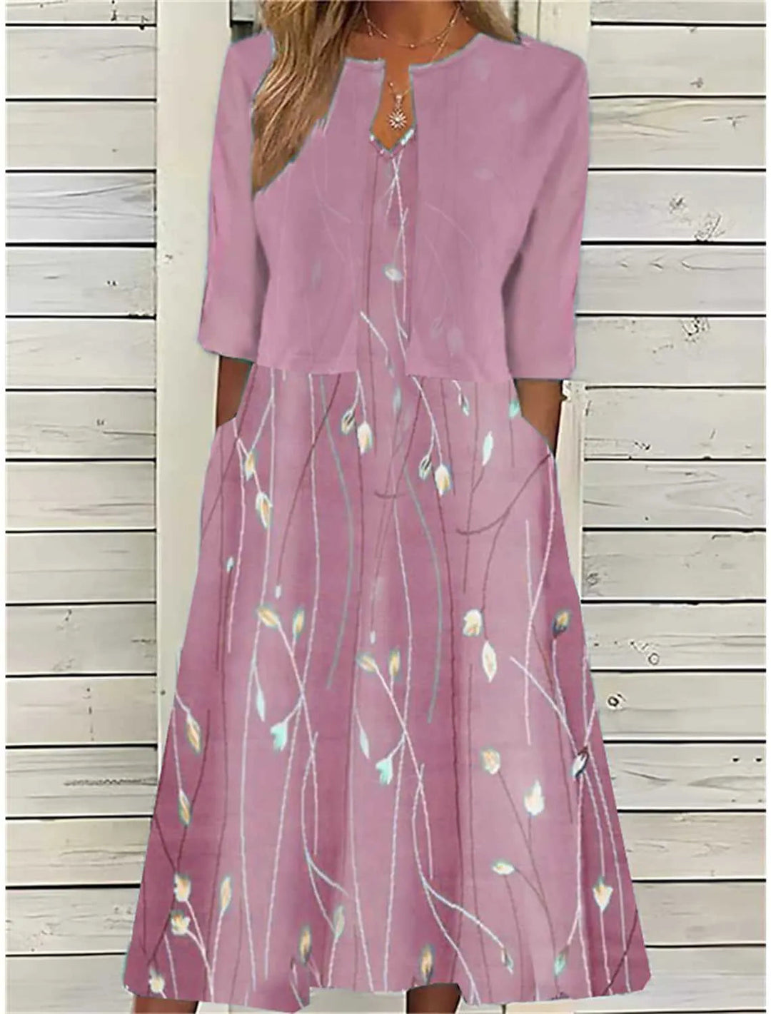 Womens_Floral_Midi_Two_Piece_Set_Top_and_Skirt_with_Pockets_5
