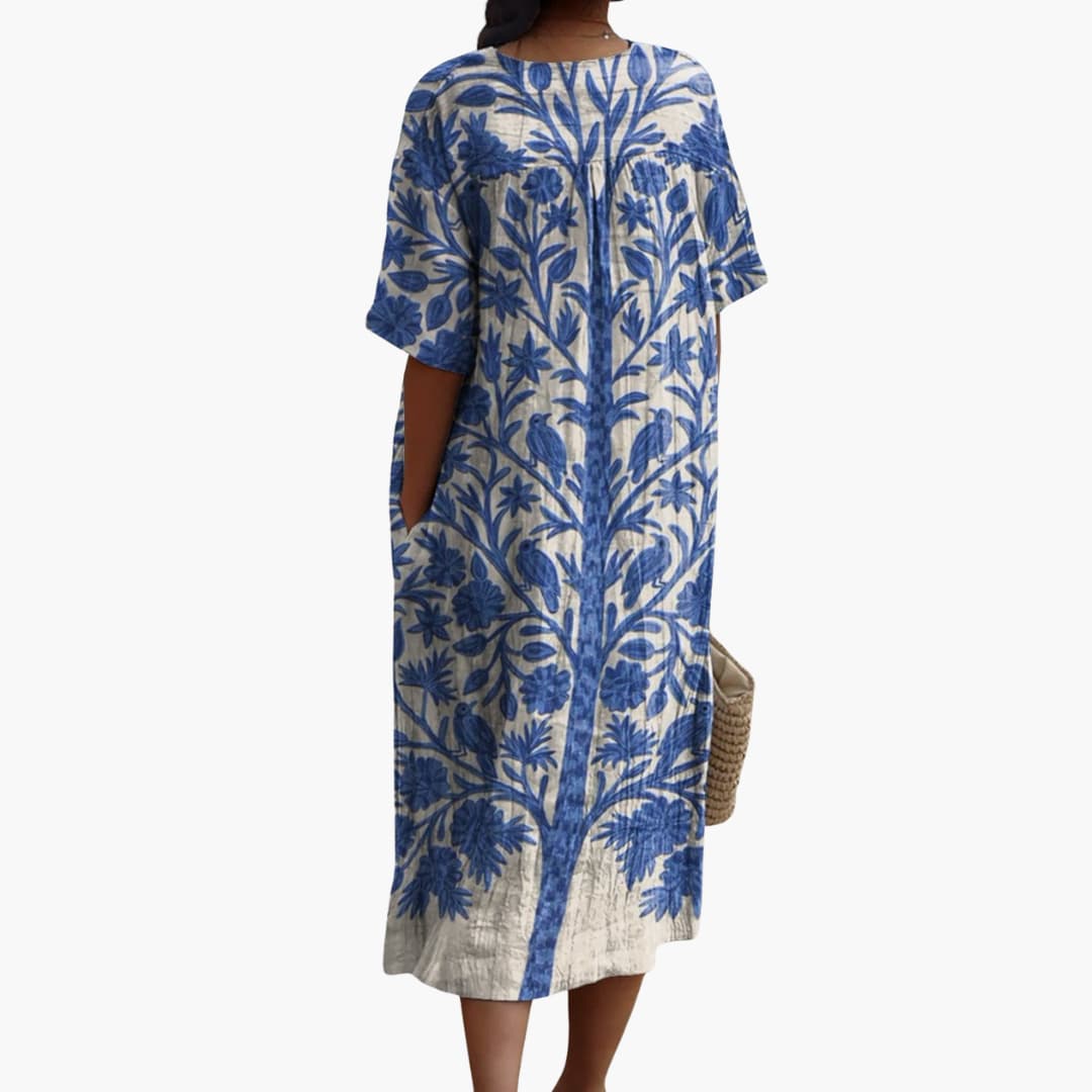Womens_Floral_Wedding_Guest_Midi_Dress_With_V_Neck_2
