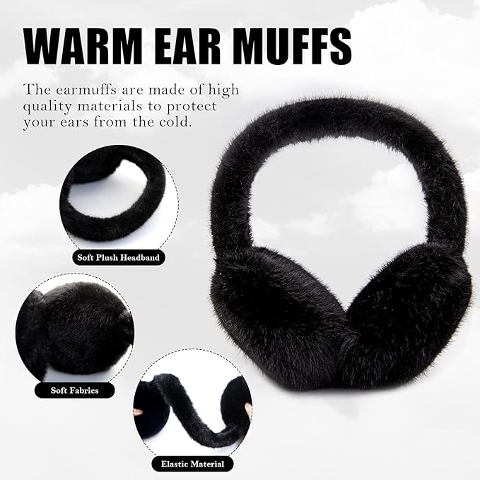 Women's Fluffy Foldable Winter Earmuffs – With Imitation Fur 13