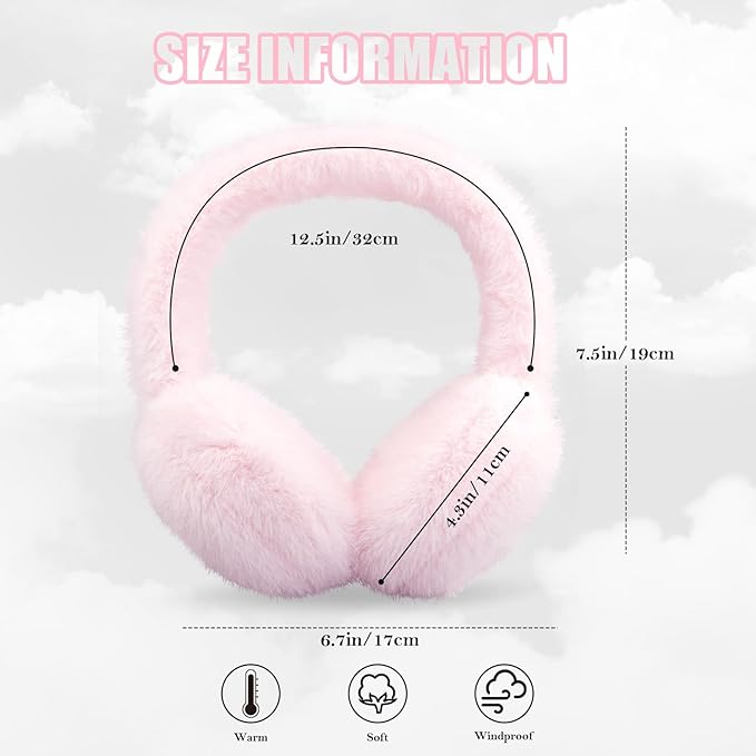 Women's Fluffy Foldable Winter Earmuffs – With Imitation Fur 18