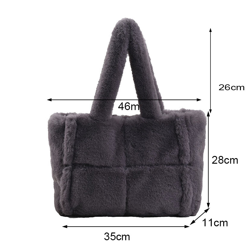 Women's Fluffy Plush Handbag – Comfortable and Wintry Ladies Carryall 6