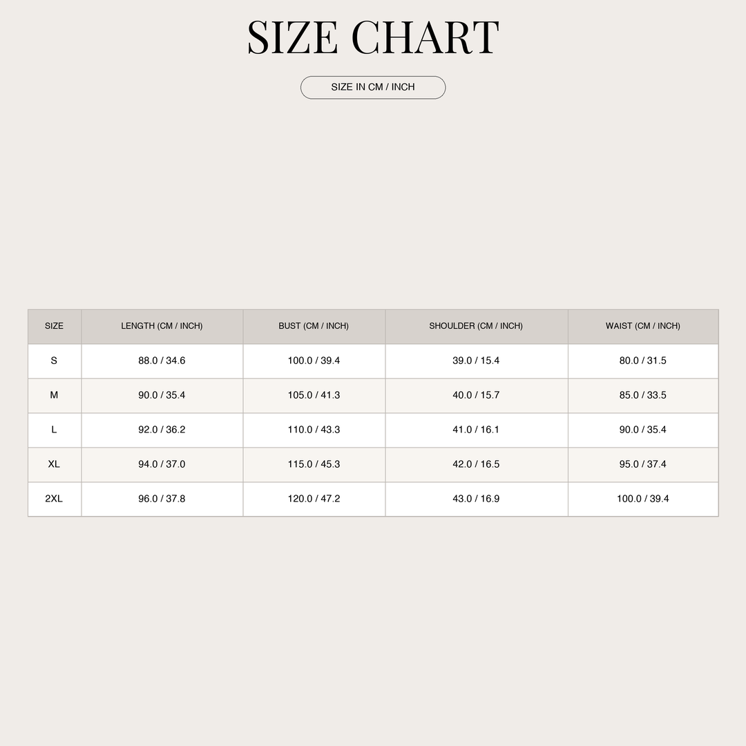 Women's Frayed Dress Mini – Deep V-Neck with Textured Hem size chart