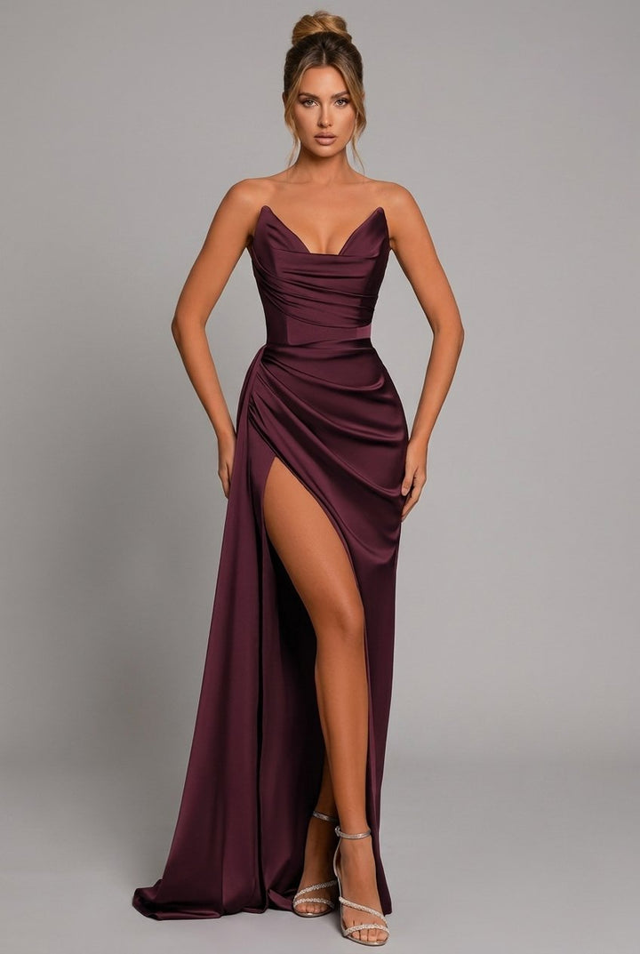 Womens_Glamorous_Dress_Strapless_with_Sweetheart_and_High_Slit_1