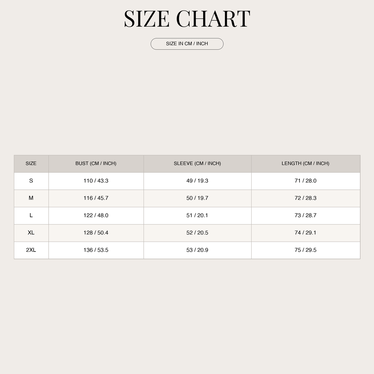 Women's Hooded Shirt Jacket – Plaid Design & Contrast Hood size chart