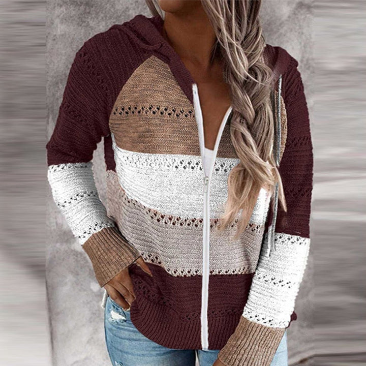 Womens_Hoodie_Full_Zip_and_Feminine_Stripe_Design_1