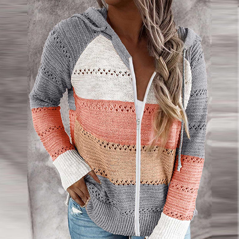 Womens_Hoodie_Full_Zip_and_Feminine_Stripe_Design_2