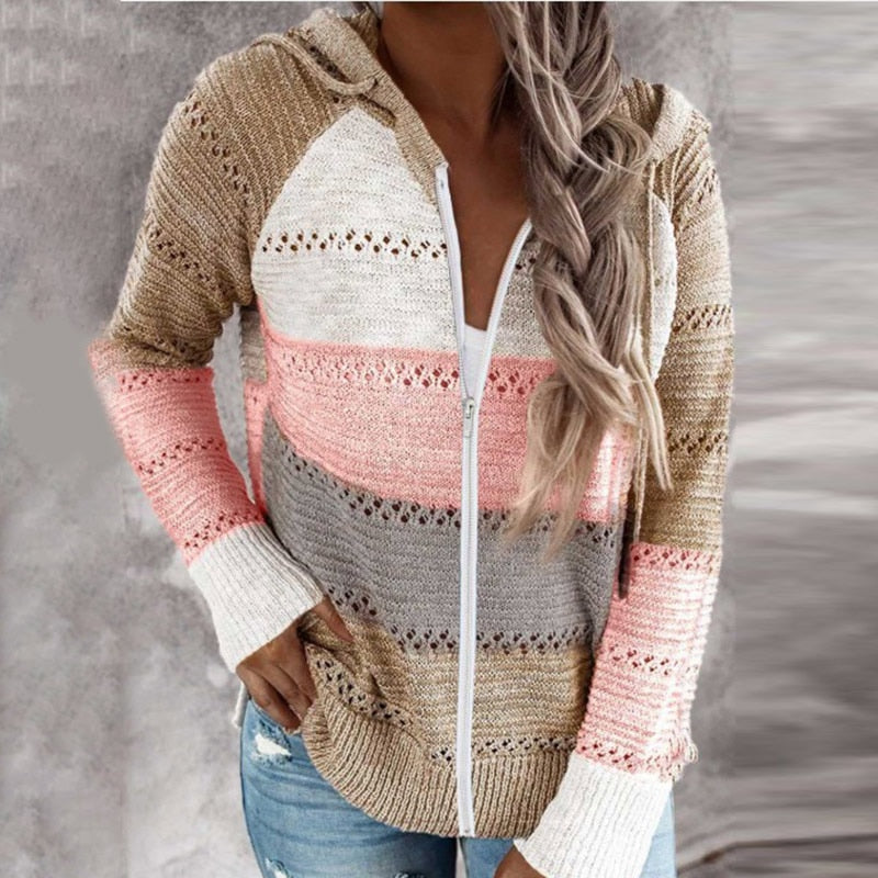 Womens_Hoodie_Full_Zip_and_Feminine_Stripe_Design_3