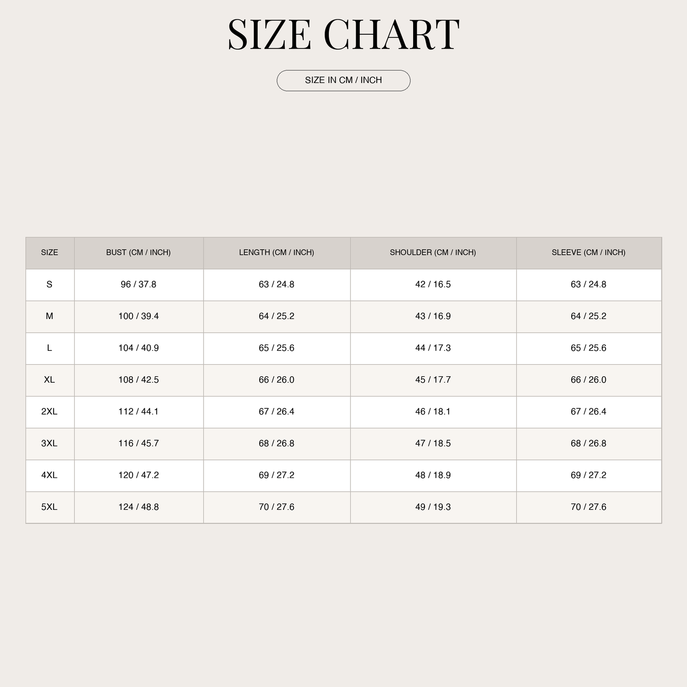 Women's Jacquard Knit Sweater – Cozy Soft-Touch Feel size chart