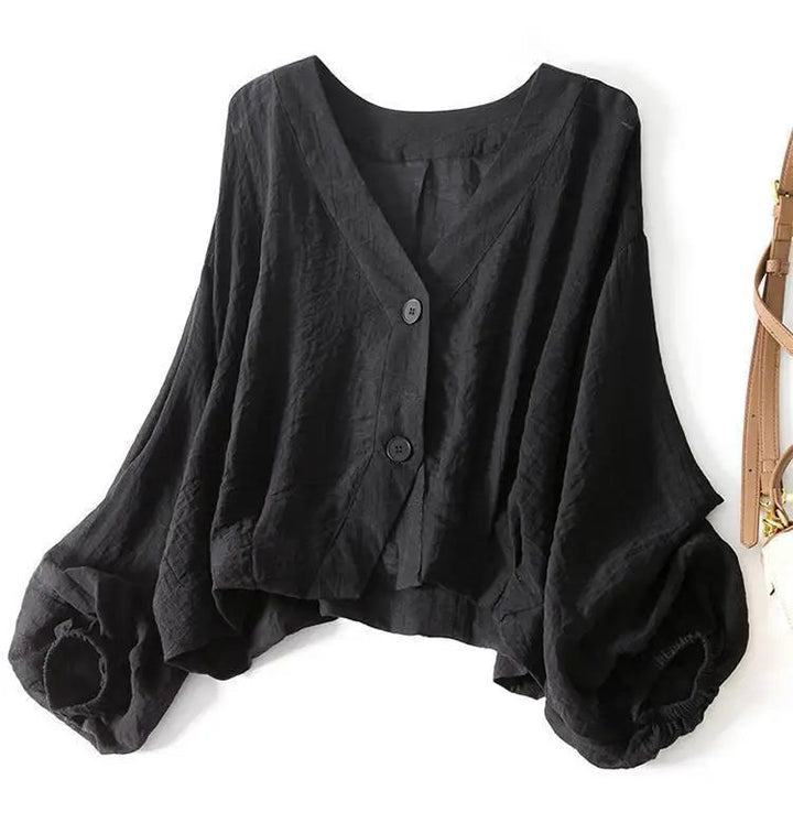 Womens_Light_Summer_Short_Jacket_Loose_Fit_with_Batwing_Sleeves_4