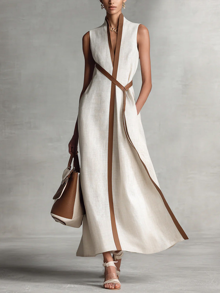 Womens_Lightweight_Summer_Dress_Sleeveless_with_Mandarin_Collar_2
