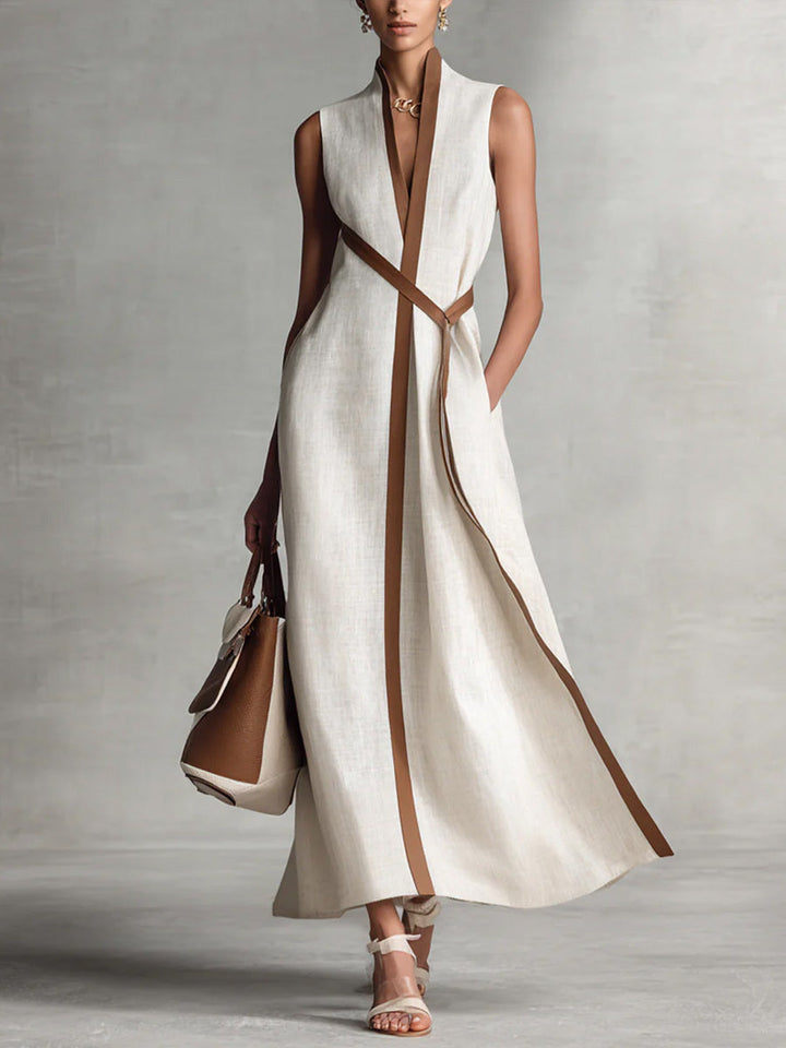Womens_Lightweight_Summer_Dress_Sleeveless_with_Mandarin_Collar_2