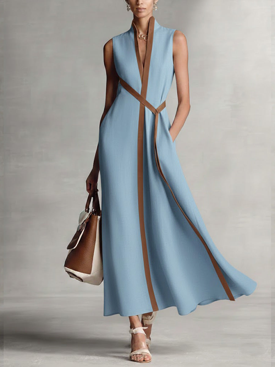 Womens_Lightweight_Summer_Dress_Sleeveless_with_Mandarin_Collar_3