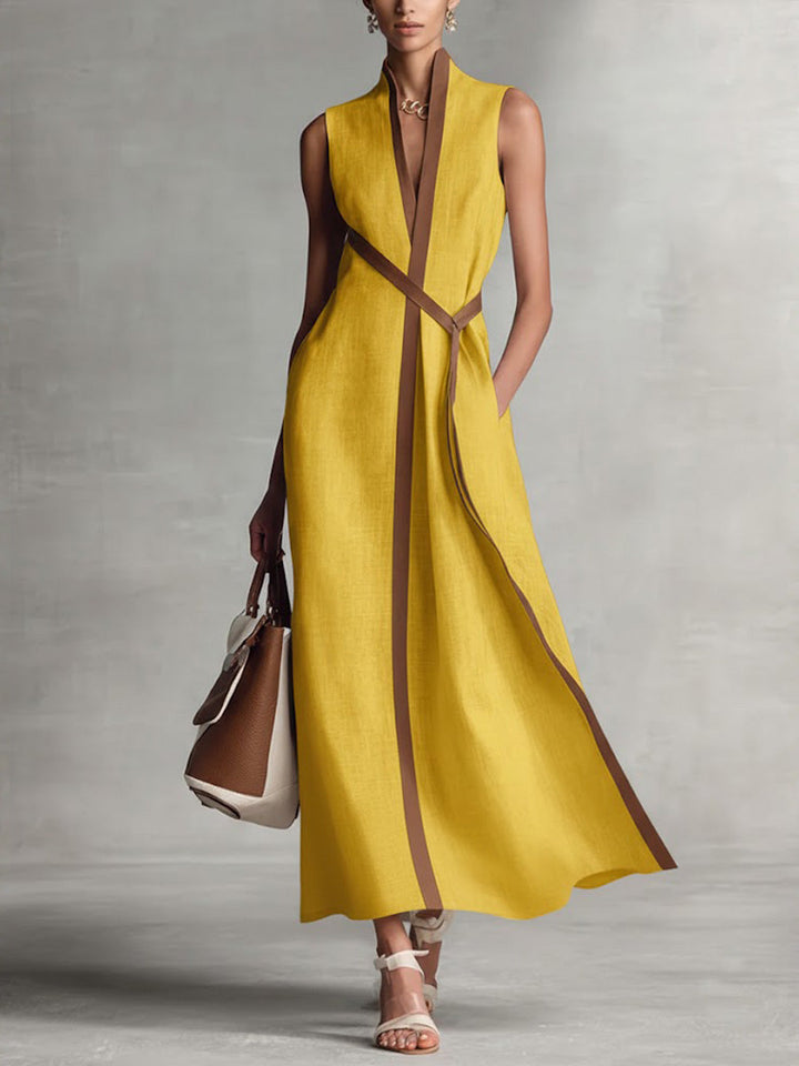 Womens_Lightweight_Summer_Dress_Sleeveless_with_Mandarin_Collar_4