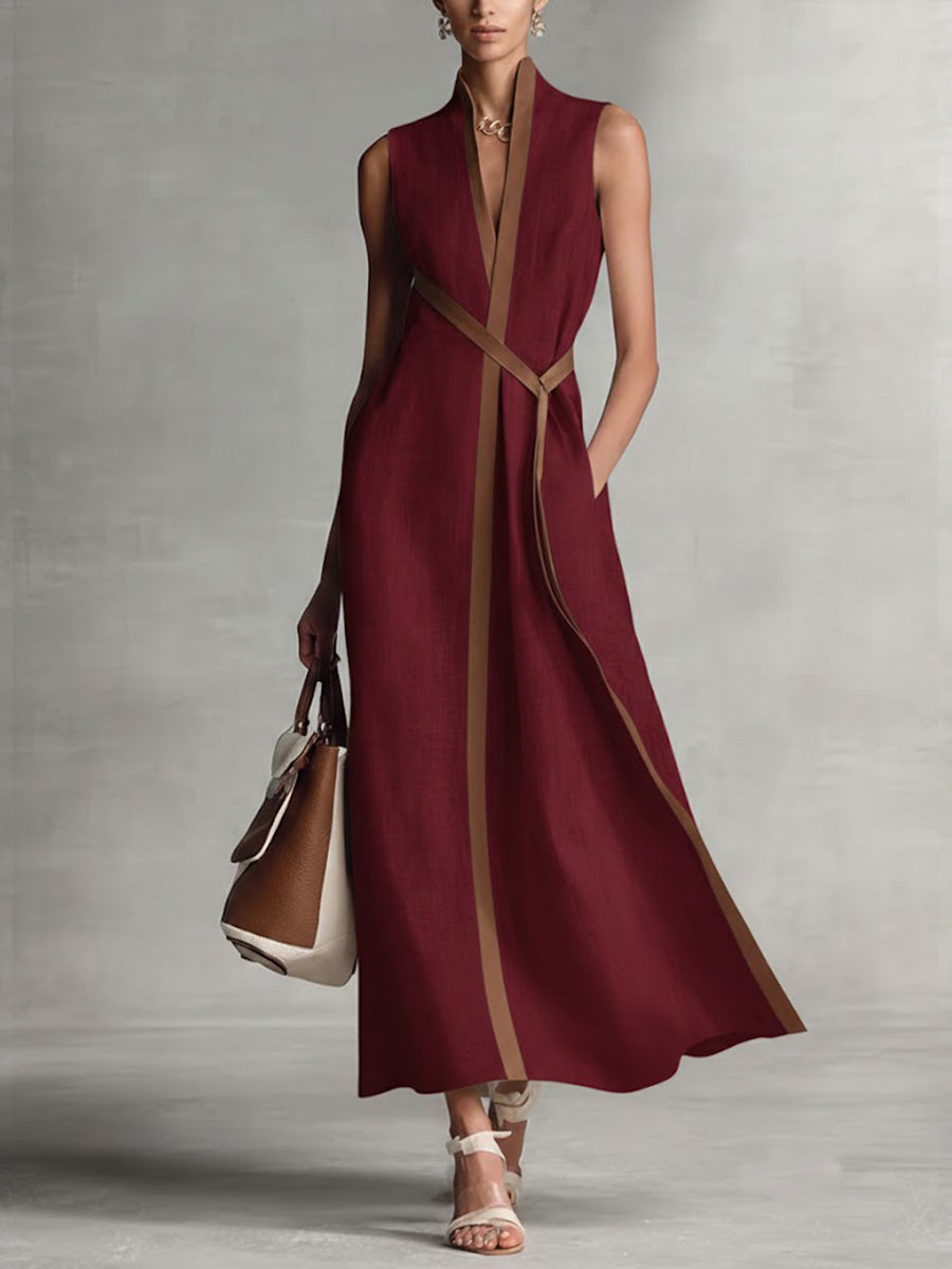 Womens_Lightweight_Summer_Dress_Sleeveless_with_Mandarin_Collar_5