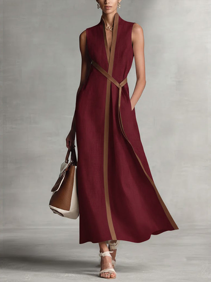 Womens_Lightweight_Summer_Dress_Sleeveless_with_Mandarin_Collar_5