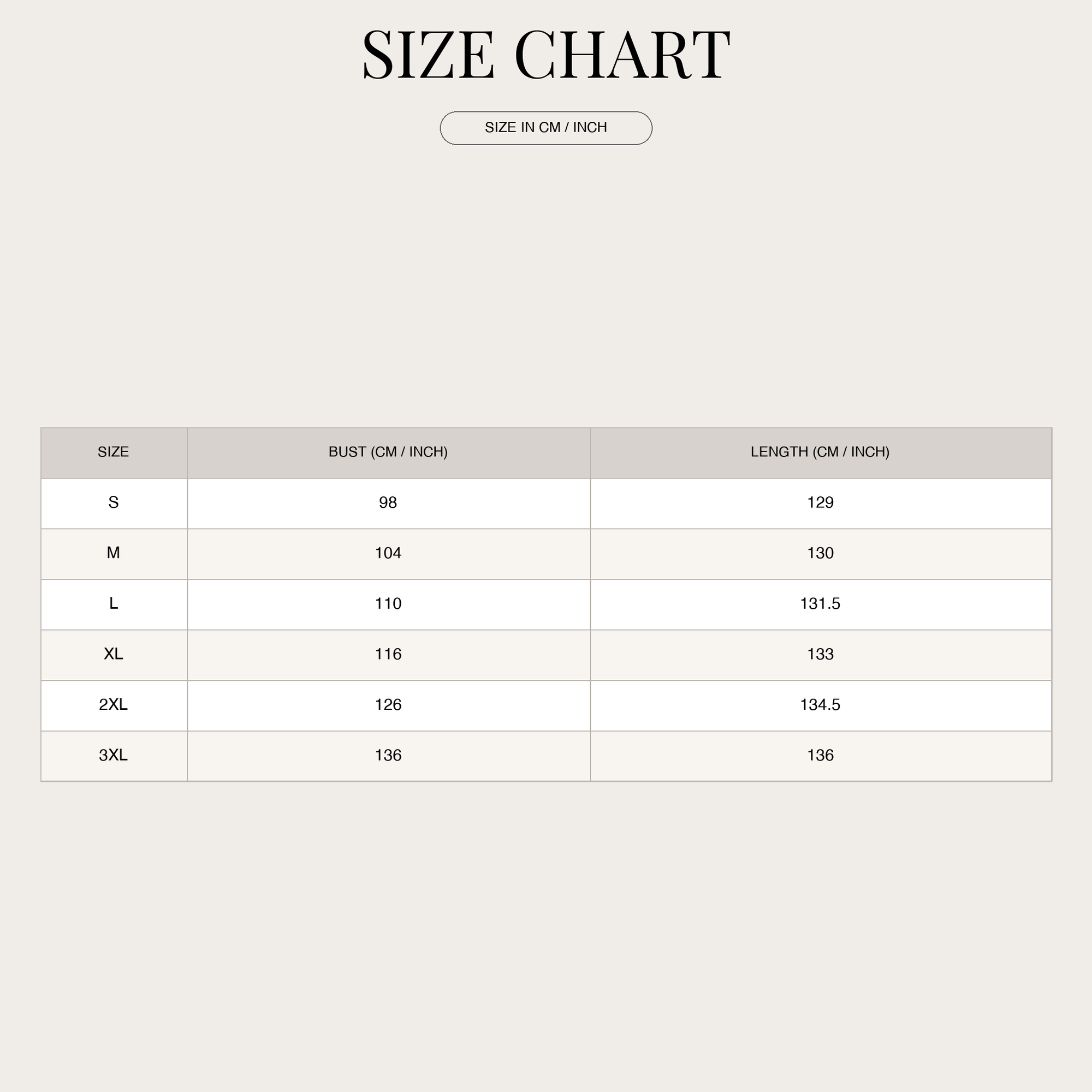 Size Chart