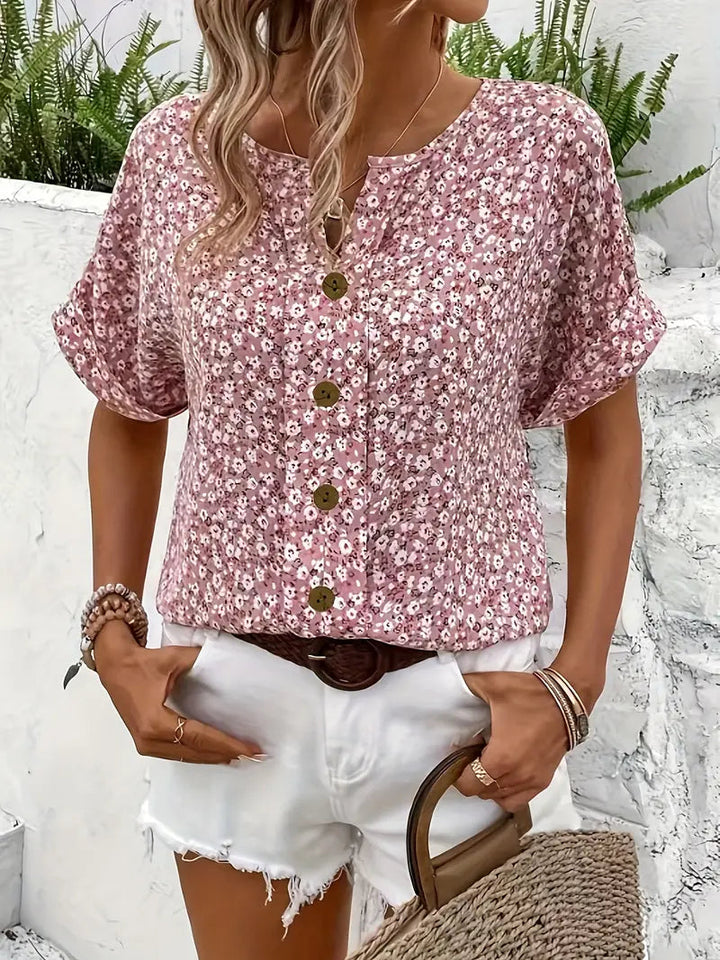 Womens_Linen_Blouse_V_neck_Button_Front_Shirt_3