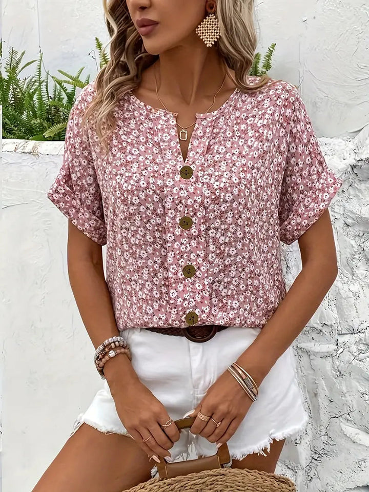Womens_Linen_Blouse_V_neck_Button_Front_Shirt_4