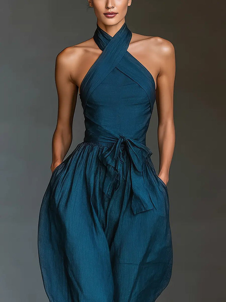 Womens_Linen_Jumpsuit_Halterneck_and_Wide_Legs_3