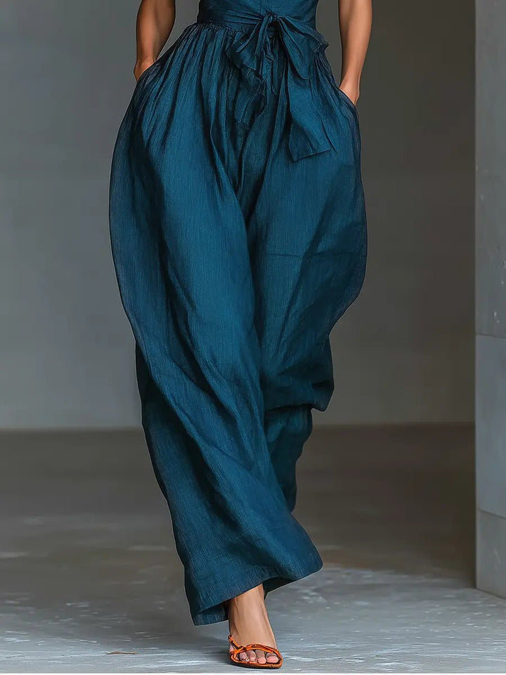 Womens_Linen_Jumpsuit_Halterneck_and_Wide_Legs_4
